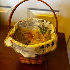Longaberger Woven Basket with Floral Lining